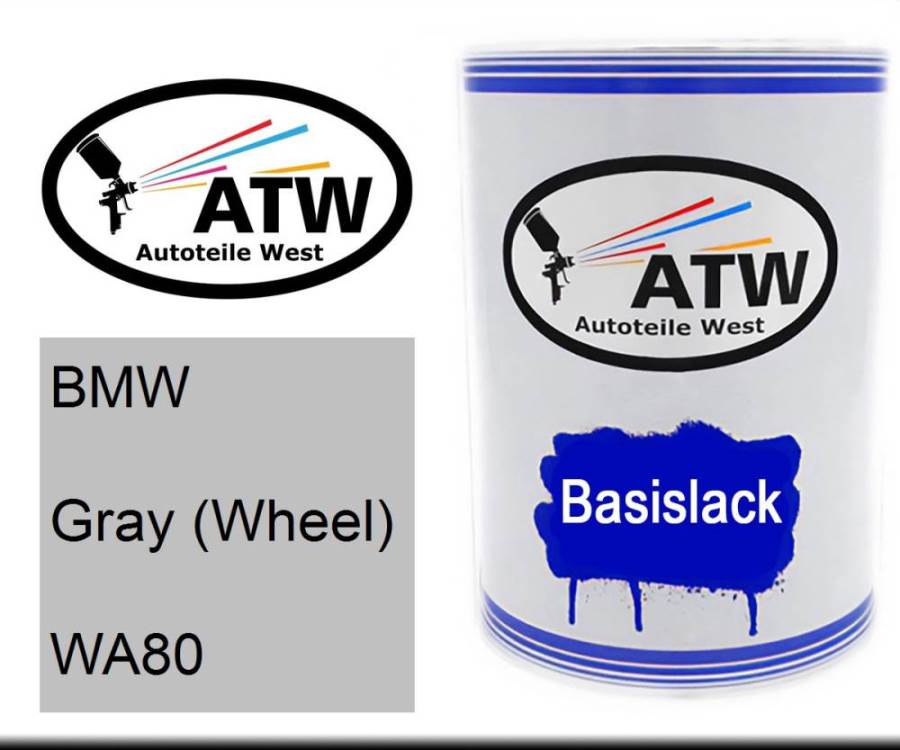 BMW, Gray (Wheel), WA80: 500ml Lackdose, von ATW Autoteile West.